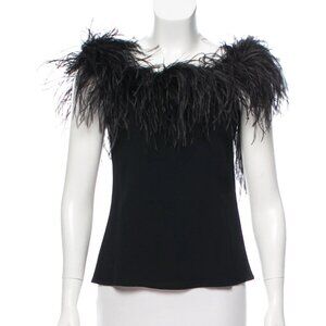 Reformation Feather Trim Off The Shoulder Top